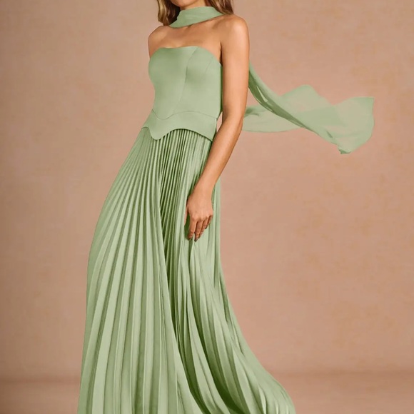 Azazie Dresses & Skirts - Azazie Rylan Dusty Sage Maxi Dress